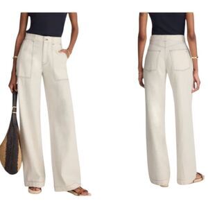 NWT Madewell Superwide-Leg Utility Jeans Canvas Beige Cream White Sz 33